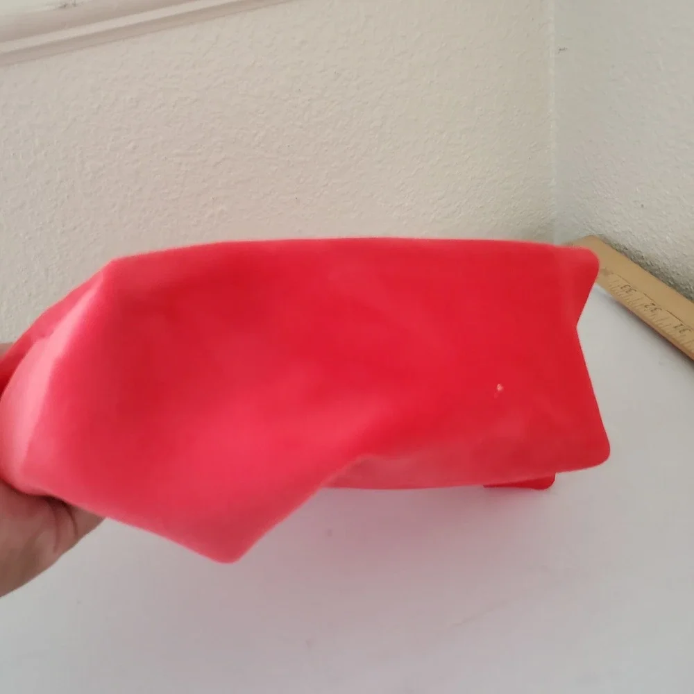 Clarins Red Velvet Star Embossed Makeup Bag Eco Friendly Recycled Pouch